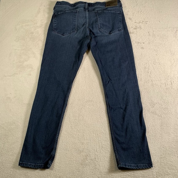 Paige Lennox Jeans Mens 36x29 Blue‎ Dark Wash Stretch Straight Leg Low Rise - Picture 10 of 11